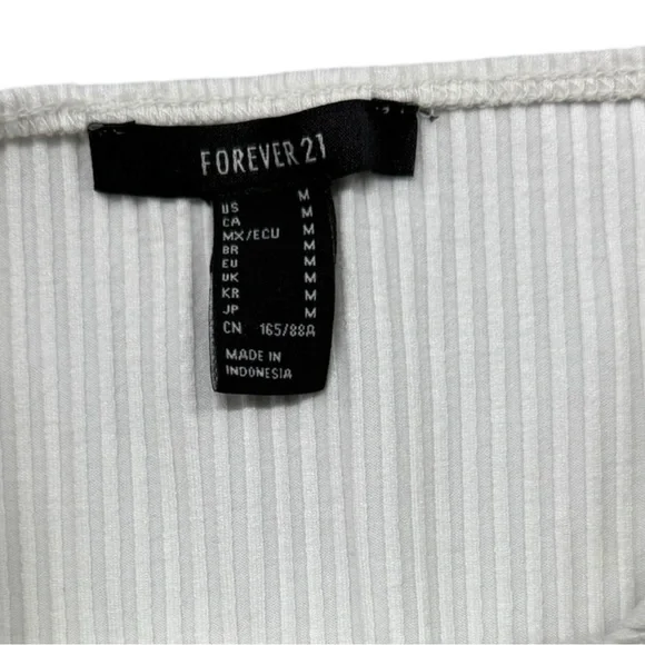 White Ribbed Strapless Bodysuit - Picture 4 of 4